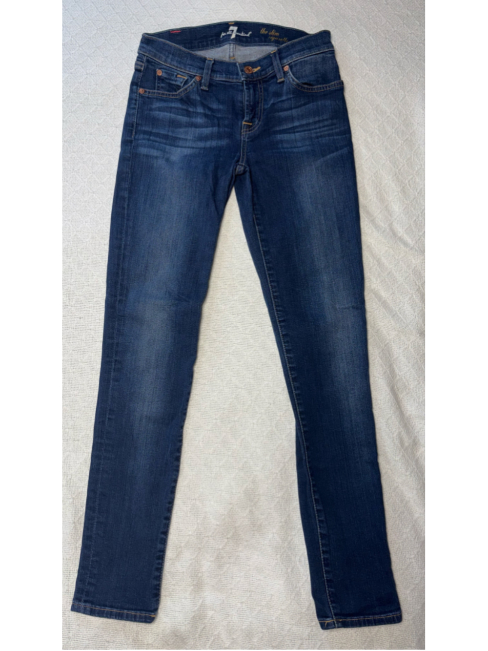 7 For All Mankind Slim Cigarette Jeans 26 Dark Wash Classic Capsule EUC